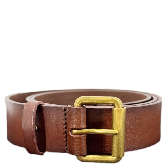 Yves Saint Laurent  Cassandre Leather Thin Belt Brown Size 90 - Picture 3 of 11